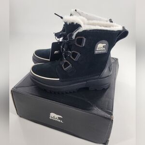 Sorel Tivoli IV Women's Size US 7 Black Suede Winter Ankle Waterproof Boots New